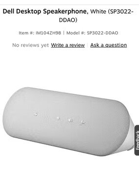 NWOT Dell White Portable Desktop Speakerphone SP3022